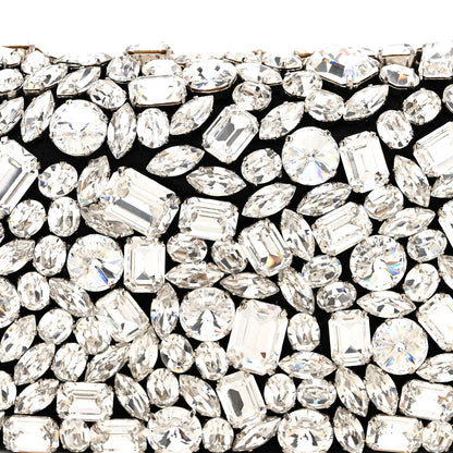 Saint Laurent Satin Jeweled Clutch Black Silver 8 of 11