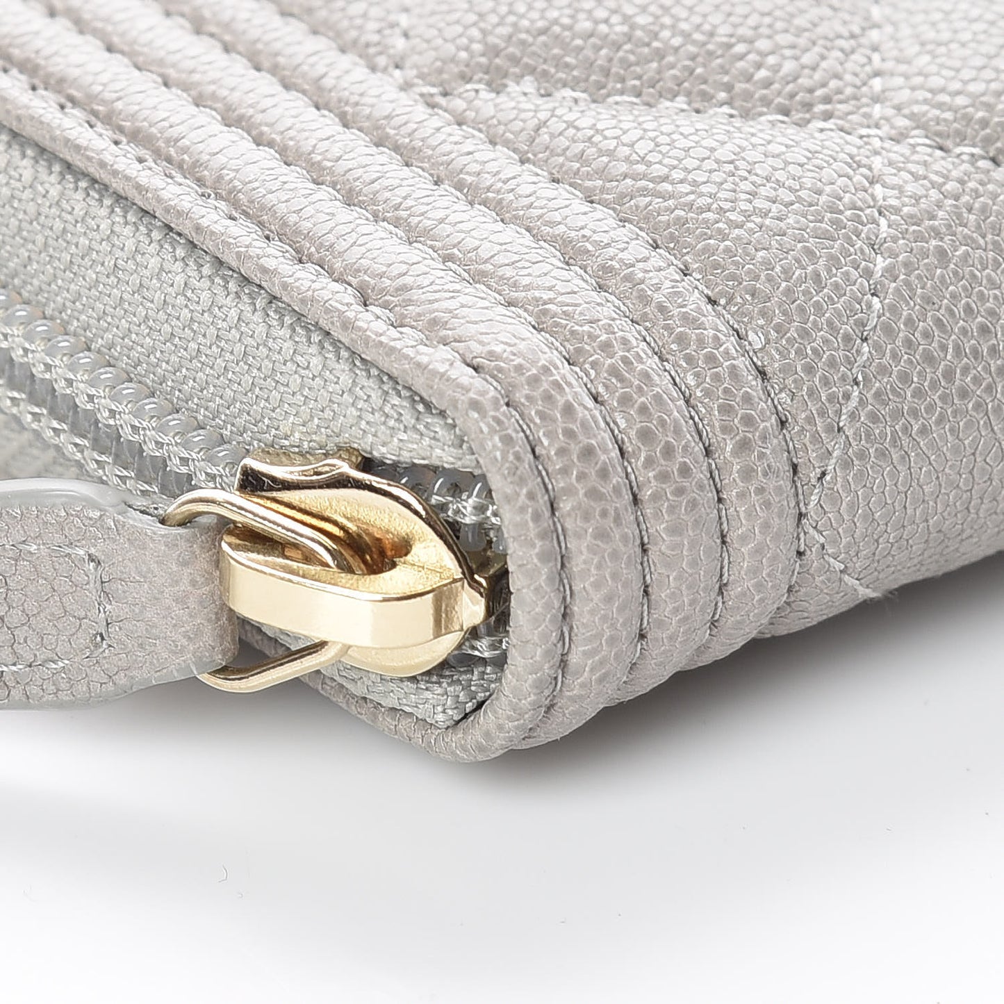 Caviar Large Zip Around Boy Wallet Grey