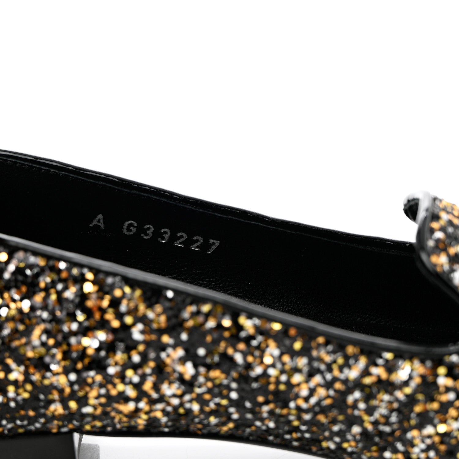 Chanel Glitter Fabric Patent Calfskin Moccasin Loafers 37 Black Bronze 7 of 9