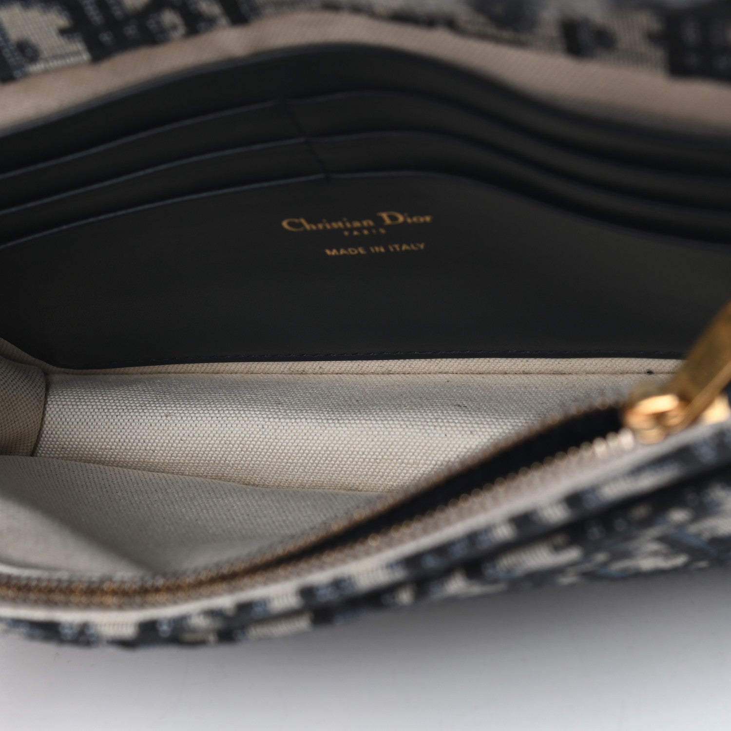 Christian Dior Oblique Saddle Chain Pouch Blue 5 of 8