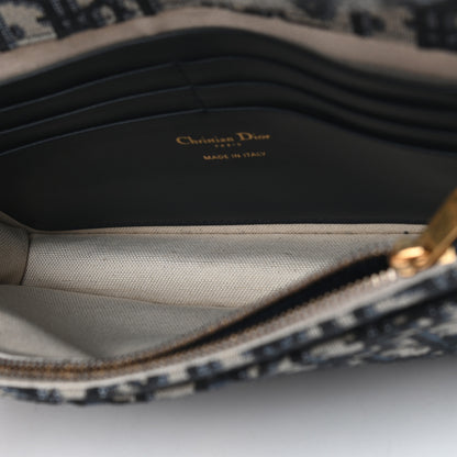 Christian Dior Oblique Saddle Chain Pouch Blue 5 of 8
