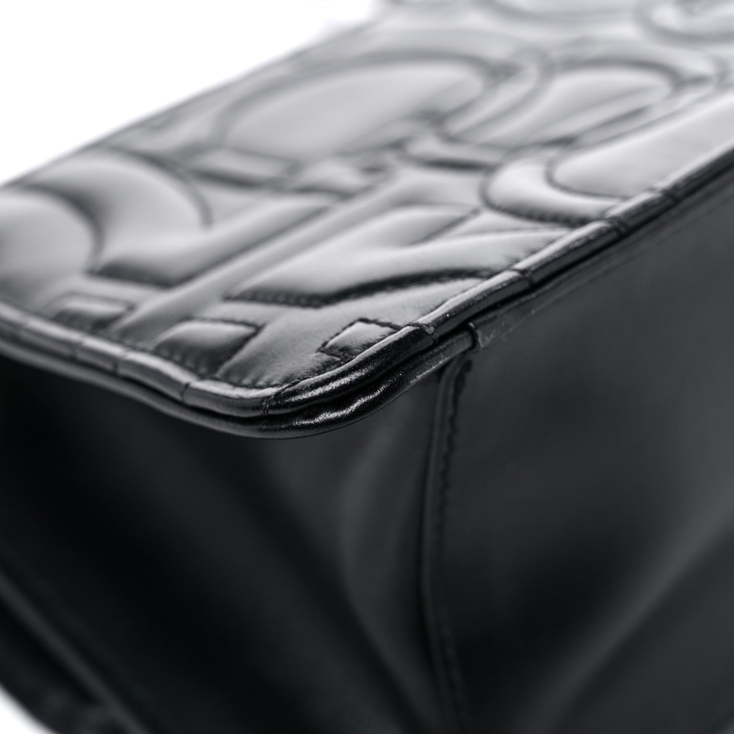 Salvatore Ferragamo Calfskin Quilted Gancini Flap Bag Black 9 of 12