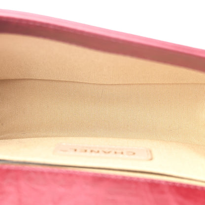 Chanel Crumpled Calfskin Chevron Small Chain Boy Flap Burgundy 5 of 11