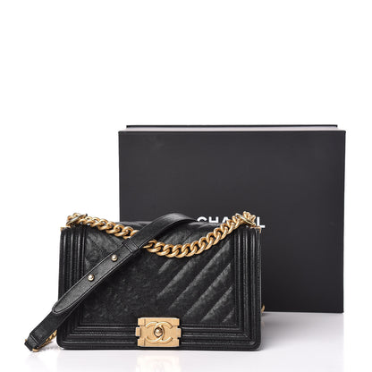 Chanel Caviar Chevron Quilted Medium Boy Flap Black 13 of 13
