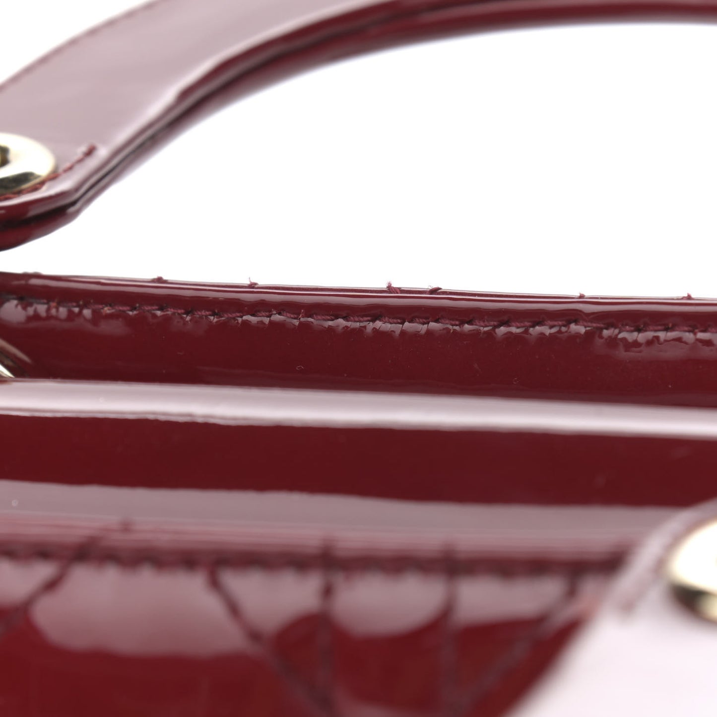 Patent Cannage Mini Lady Dior Red