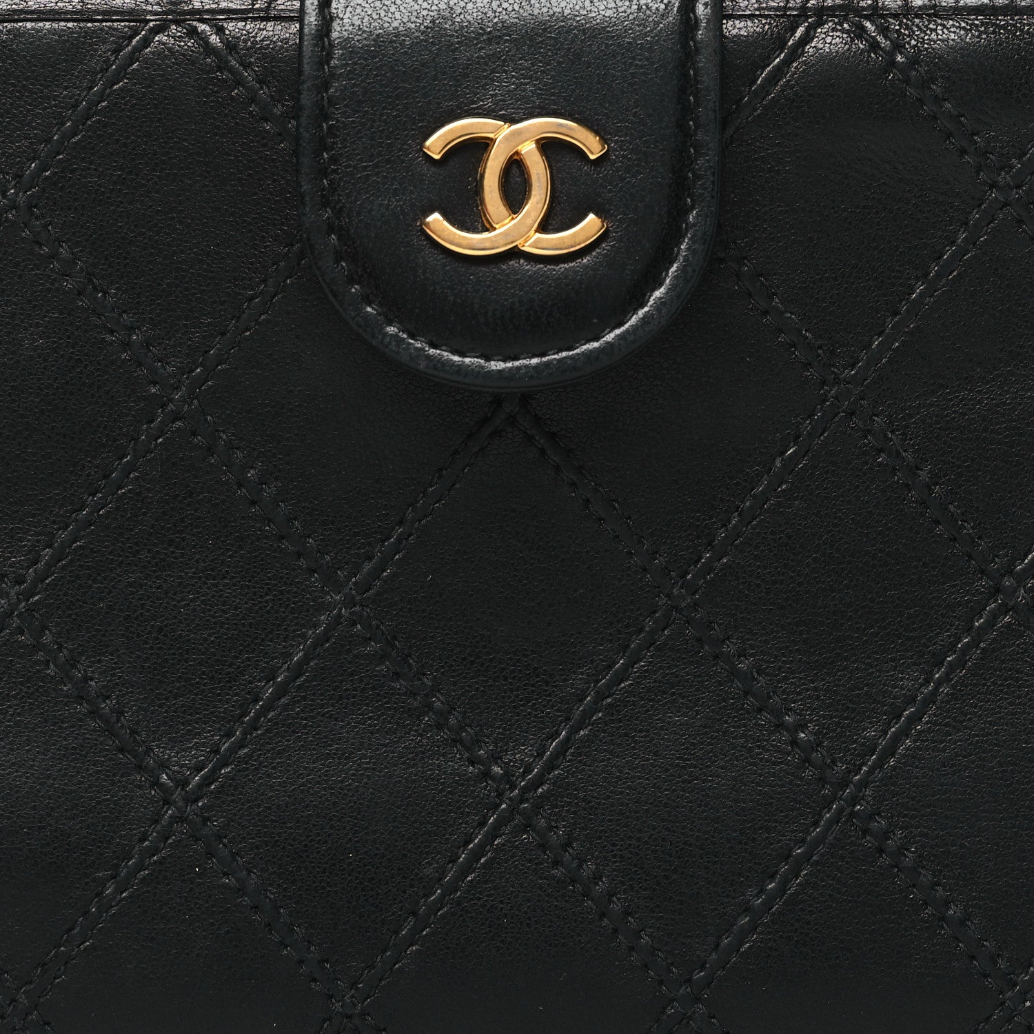 Chanel Lambskin Diamond Stitched French Wallet Black 8 of 8