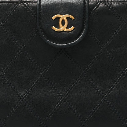Chanel Lambskin Diamond Stitched French Wallet Black 8 of 8