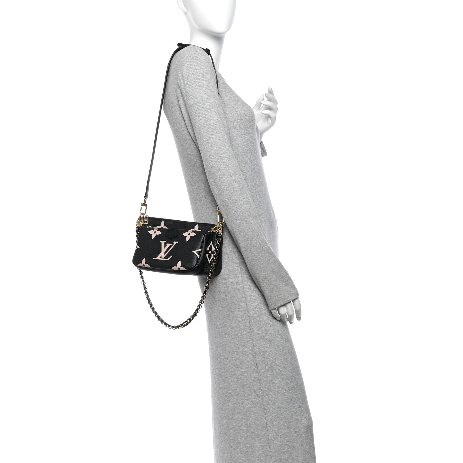 Louis Vuitton Empreinte Monogram Giant Multi Pochette Accessories Black Beige 2 of 10