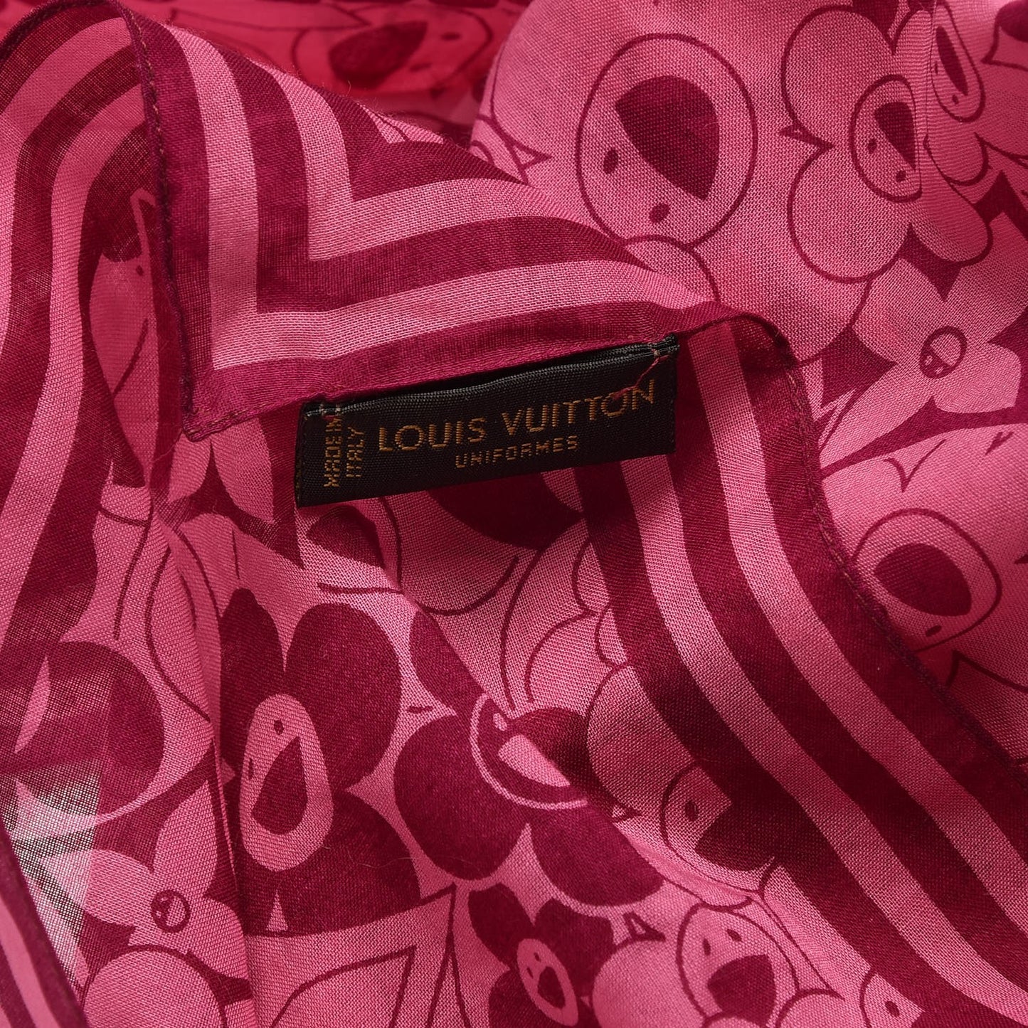 Cotton Takashi Murakami Cosmic Blossom Square Scarf Pink