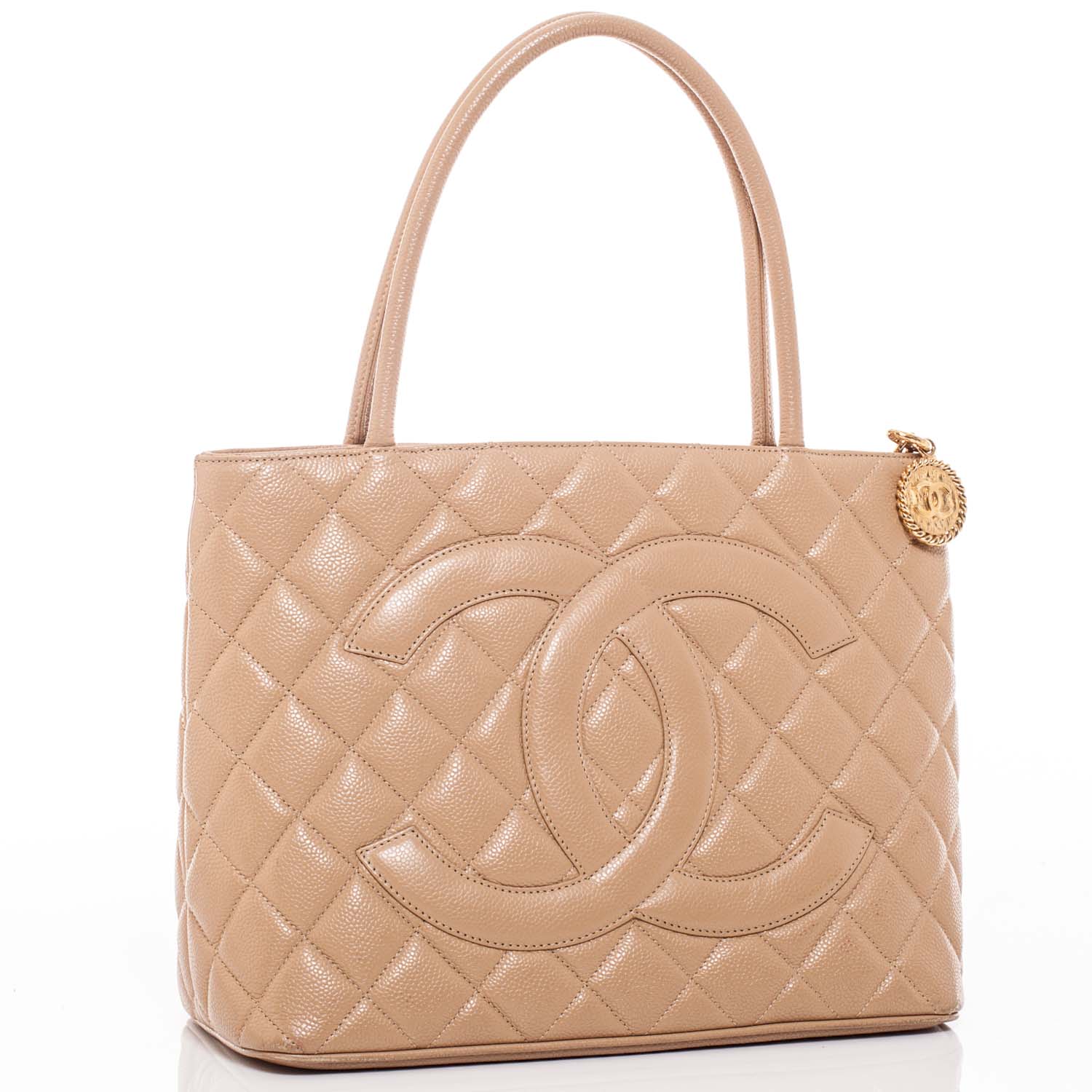 Chanel Caviar Medallion CC Tote Dark Beige 1 of 16