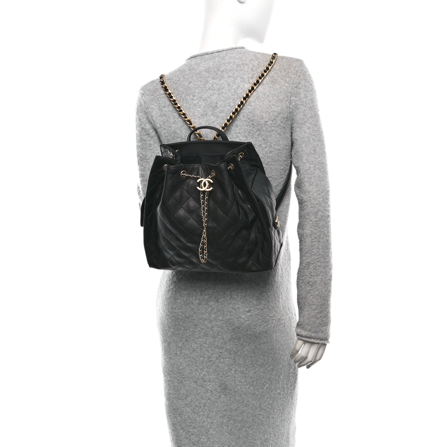 Chanel Caviar Quilted Large Chanel 25 Backpack Black 1763755