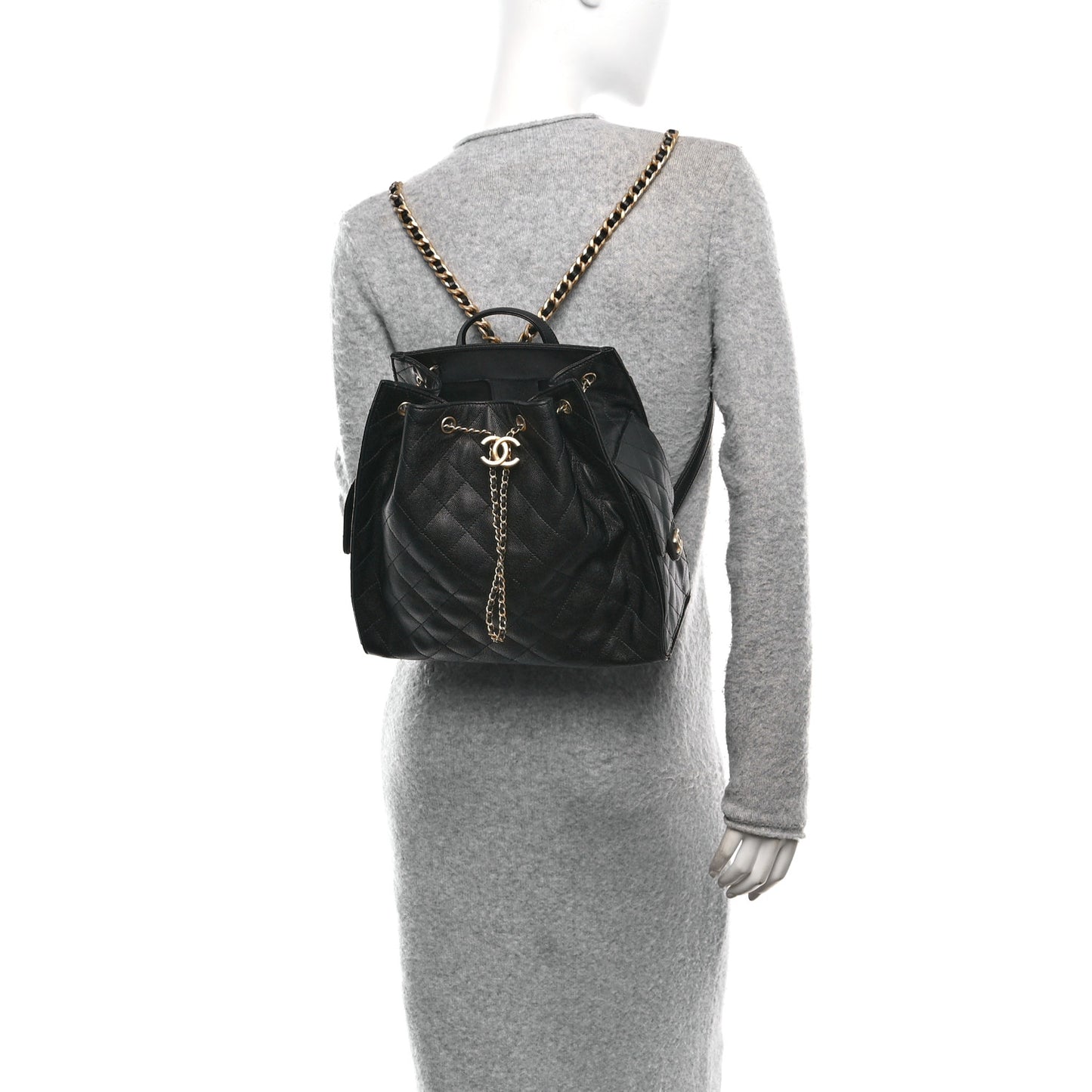 Caviar Quilted Large Chanel 25 Backpack Black