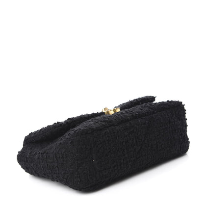 Chanel Tweed Quilted Medium 19 Flap Black 4 of 10