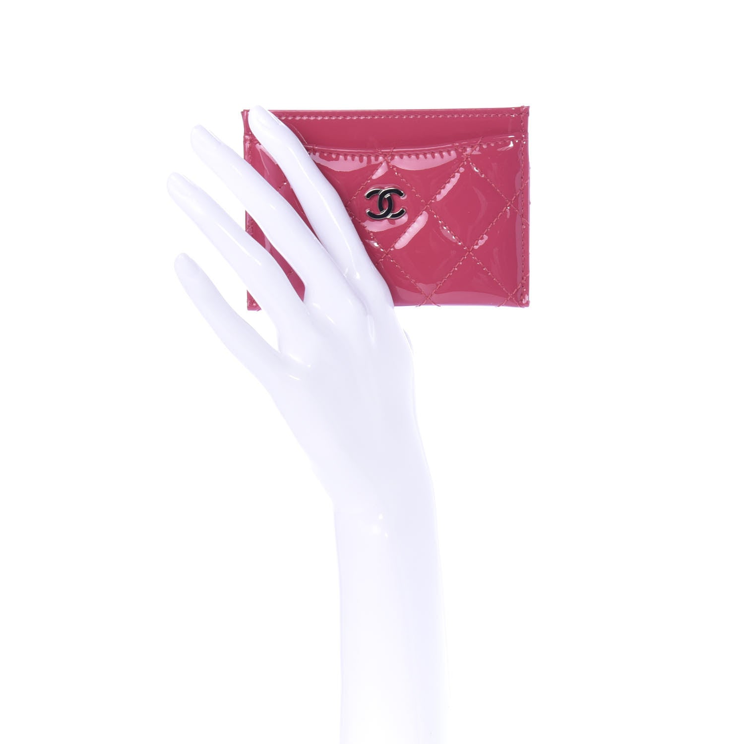 Chanel Patent Quilted Card Holder Pink 2 of 9