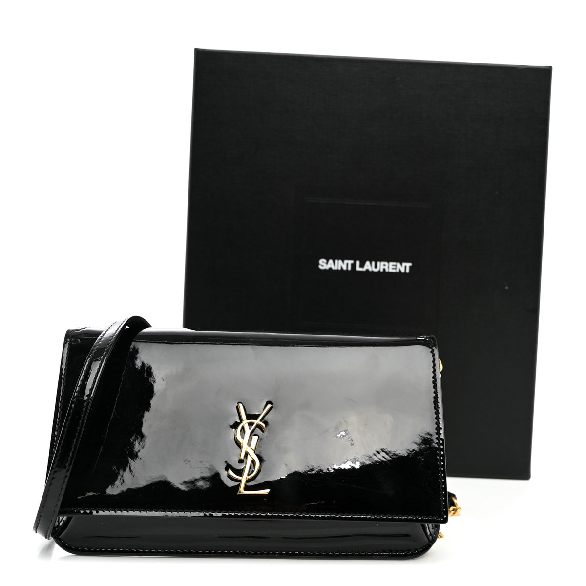 Saint Laurent Patent Monogram Phone Holder Crossbody Black 11 of 11