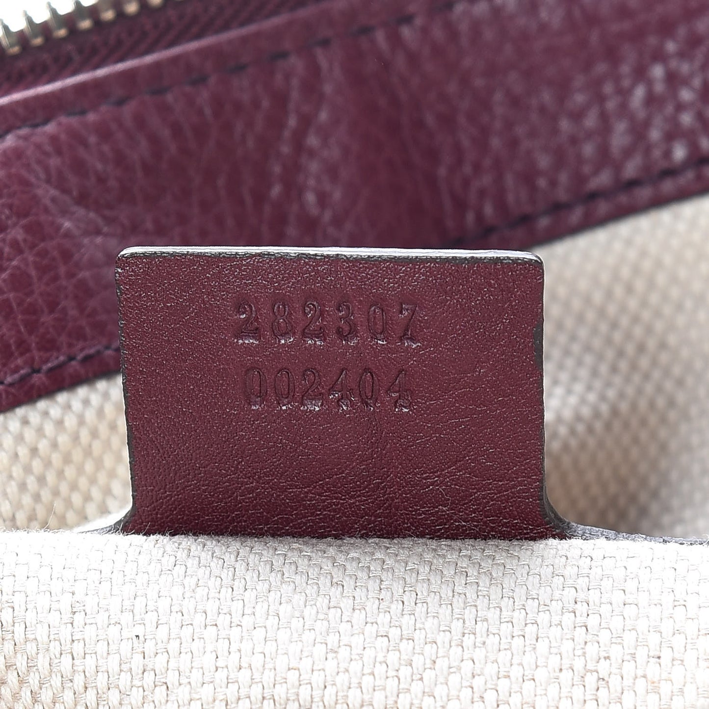 Pebbled Calfskin Small Soho Top Handle Bag Burgundy