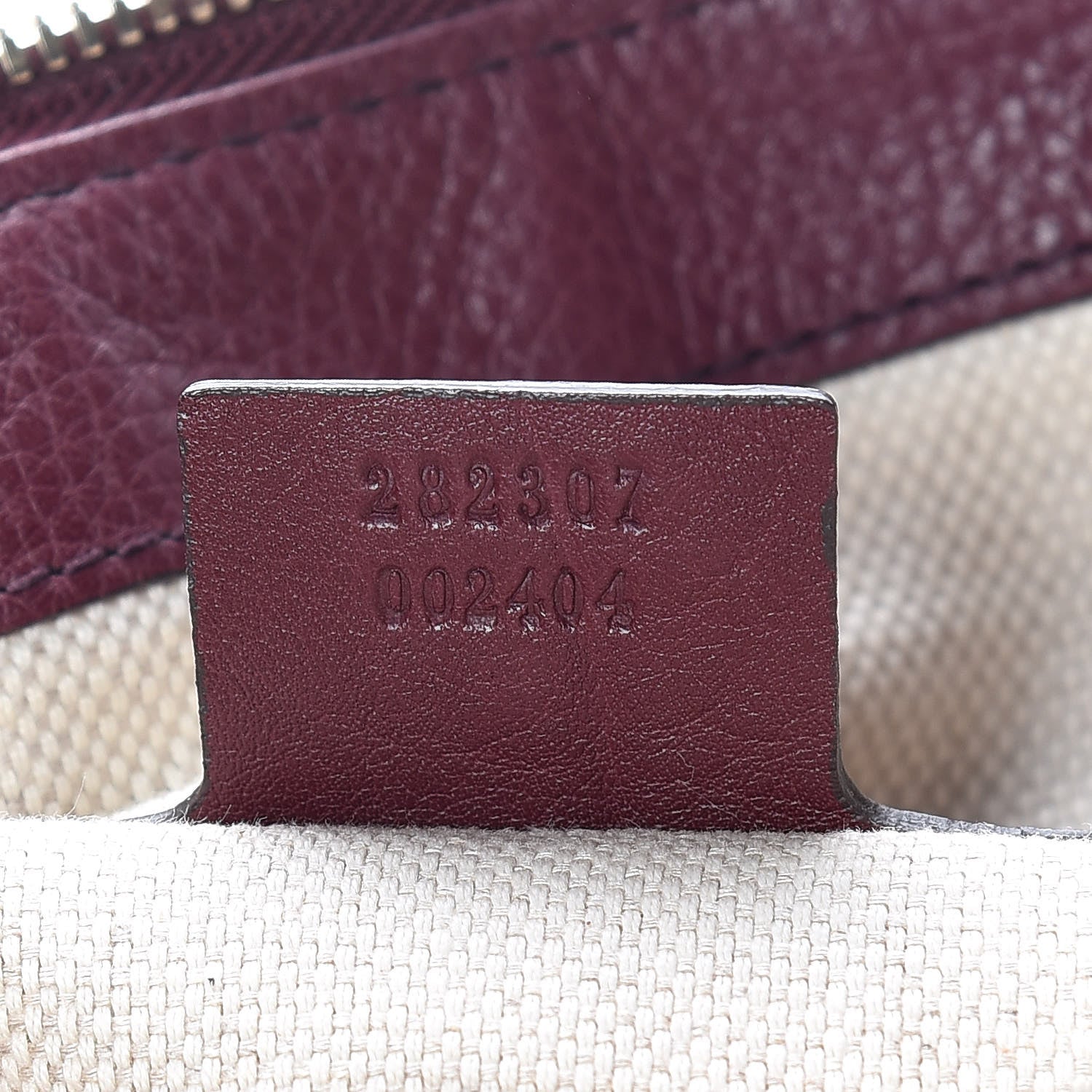 Gucci Pebbled Calfskin Small Soho Top Handle Bag Burgundy 7 of 14