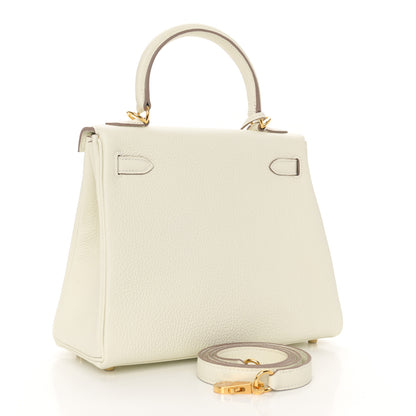 Hermes Togo Kelly Retourne 25 Mushroom 3 of 11