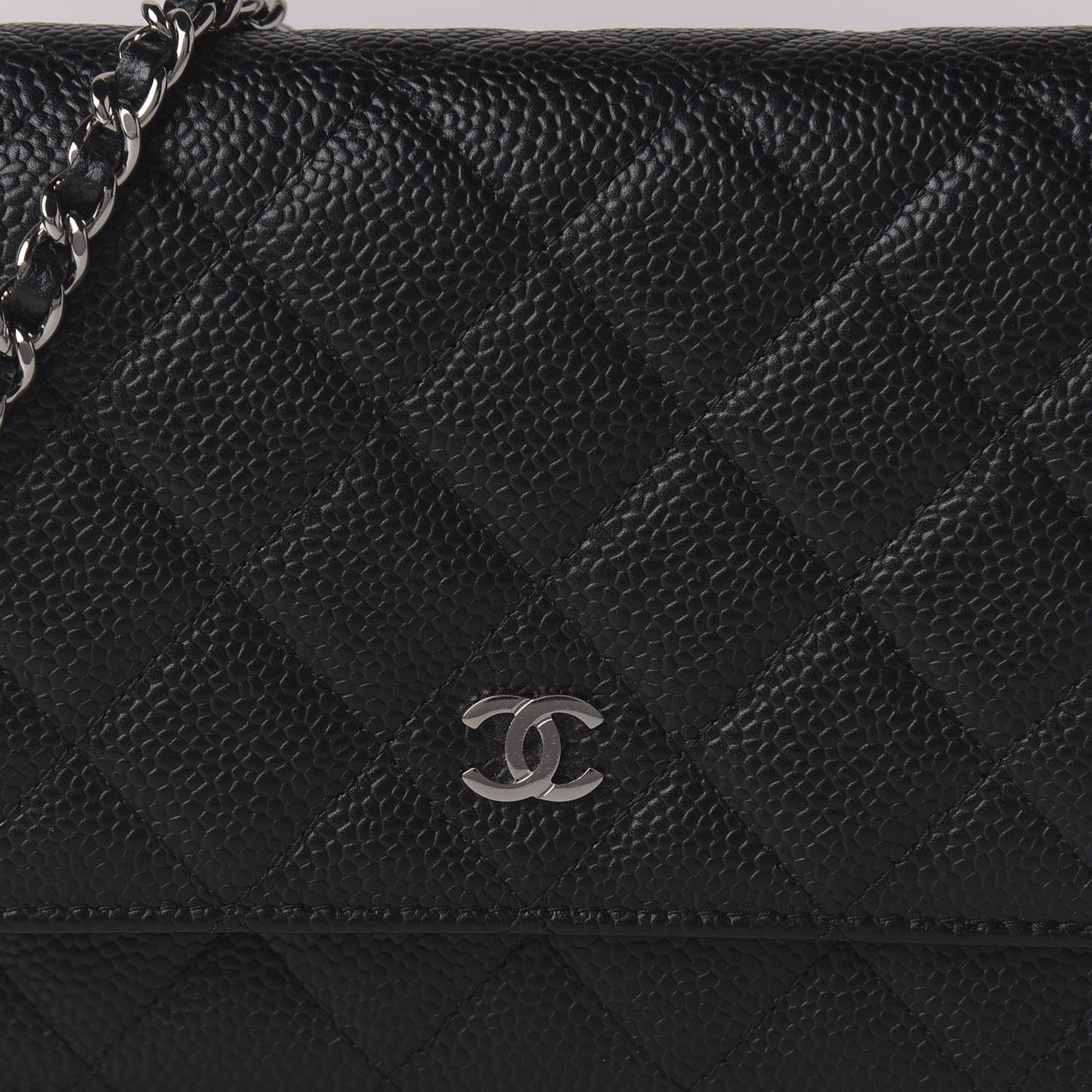 Caviar Quilted Wallet On Chain WOC Black
