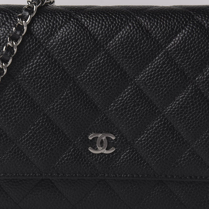 Chanel Caviar Quilted Wallet On Chain WOC Black 10 of 11