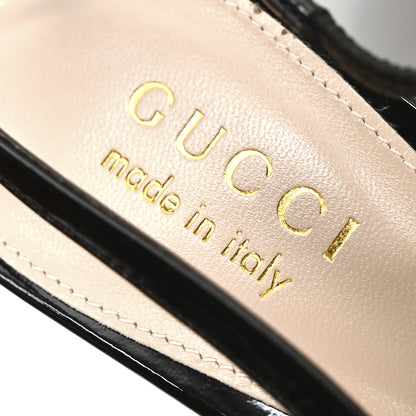 Gucci Vernice Crystal Nappa Charlotte Marina Slingback Pumps 36.5 Black 8 of 10