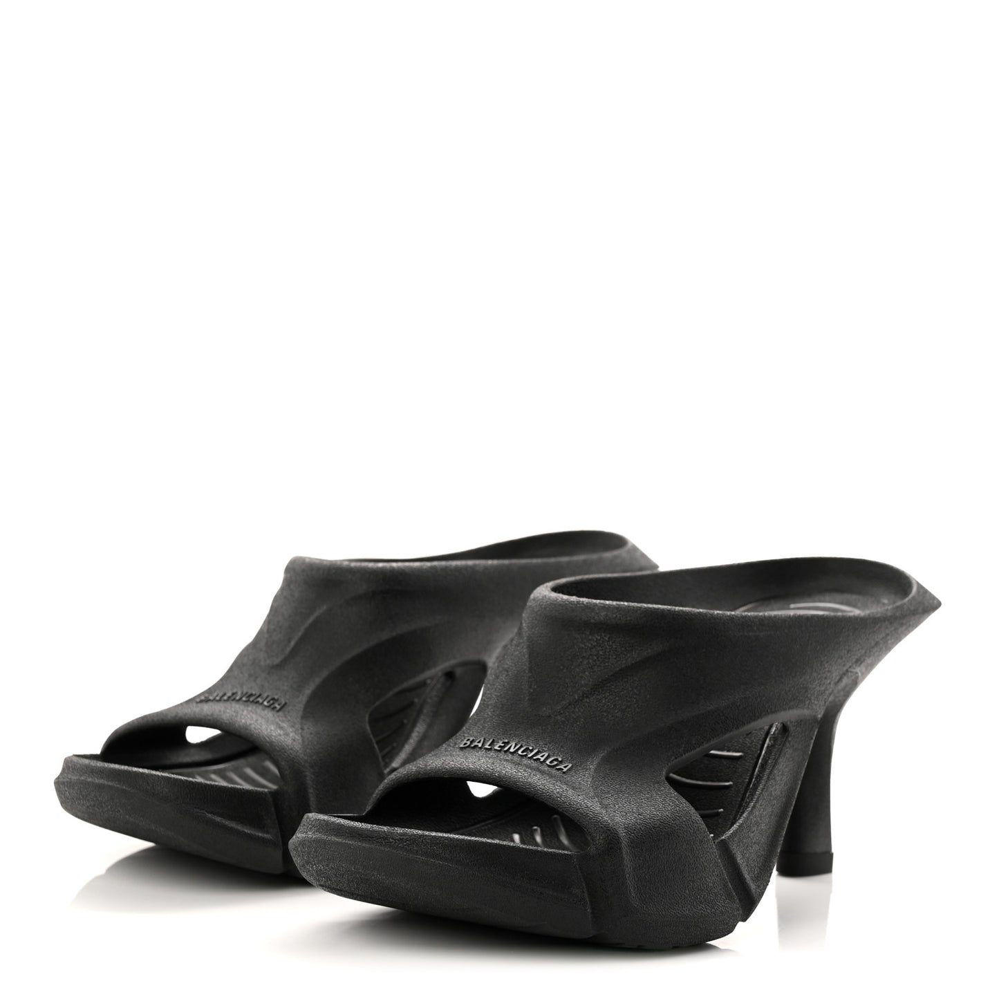Rubber Womens Mold Slide Sandals 38 Black