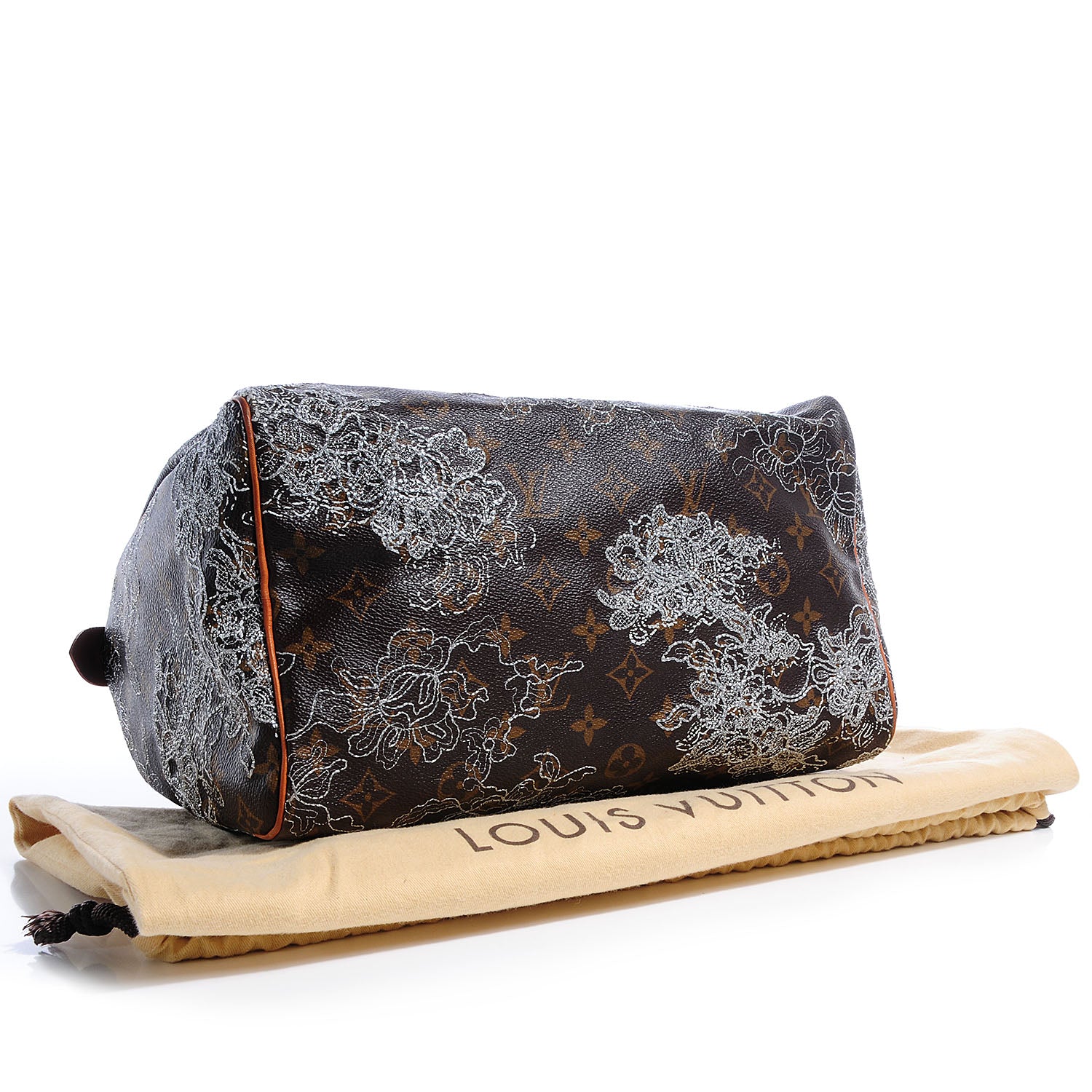 Louis Vuitton Monogram Dentelle Speedy 30 Silver 4 of 7