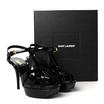 Saint Laurent Patent Tribute 75 Platform Sandals 40.5 Black 10 of 10