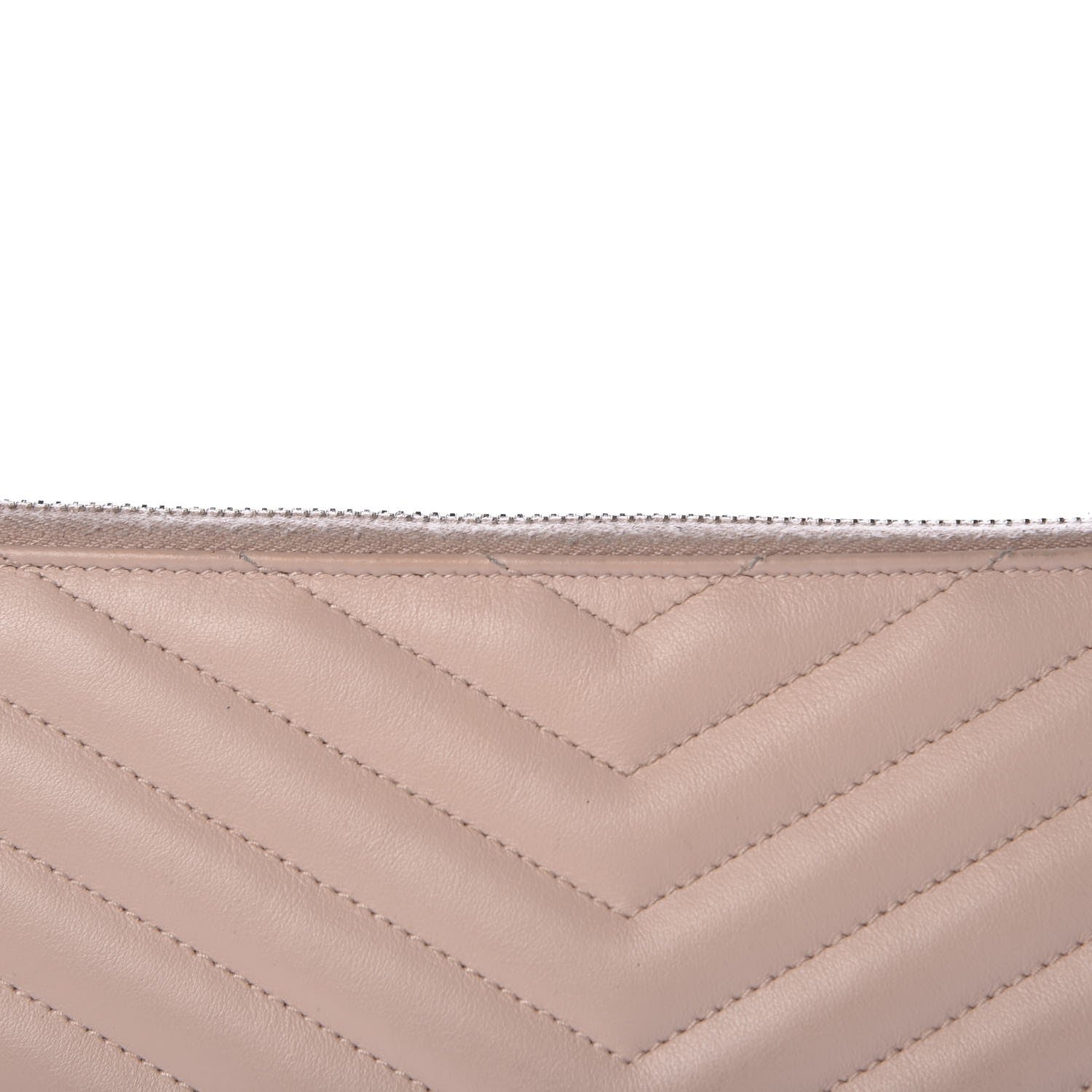 Saint Laurent Calfskin Matelasse Chevron Monogram A5 Wristlet Rose Poudre 7 of 13