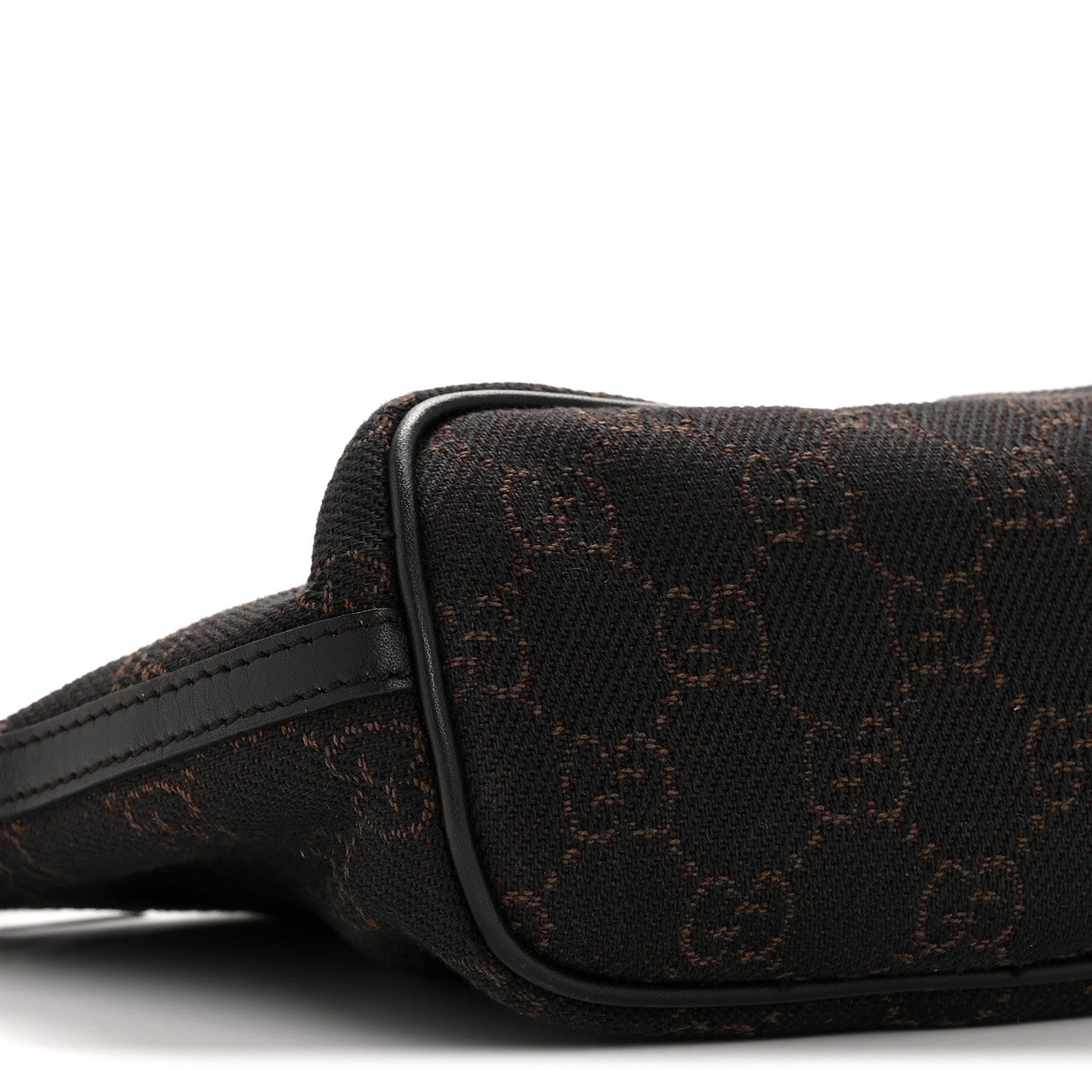 Gucci Denim Monogram Boat Pochette Dark Brown 9 of 13