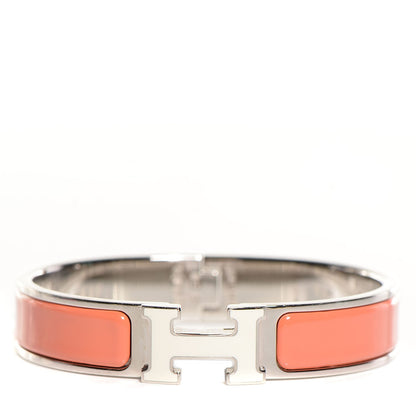 Hermes Enamel Narrow Clic H Bracelet PM White Mango 1 of 5