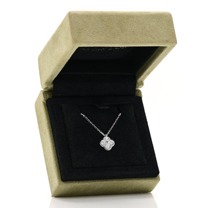 Van Cleef & Arpels 18K White Gold Diamond Sweet Alhambra Pendant Necklace 7 of 7