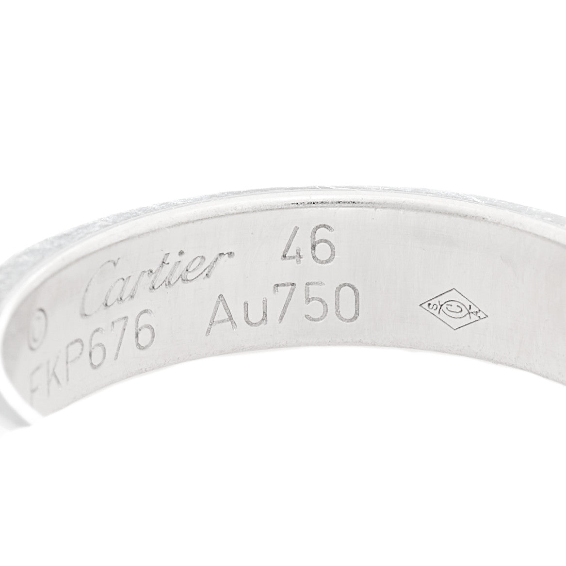 18K White Gold Diamond 4mm LOVE Wedding Band Ring 46 3.75