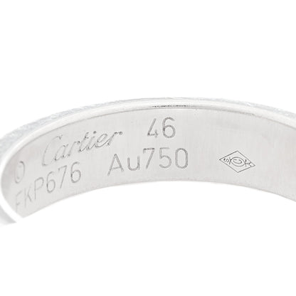 Cartier 18K White Gold Diamond 4mm LOVE Wedding Band Ring 46 3.75 5 of 6