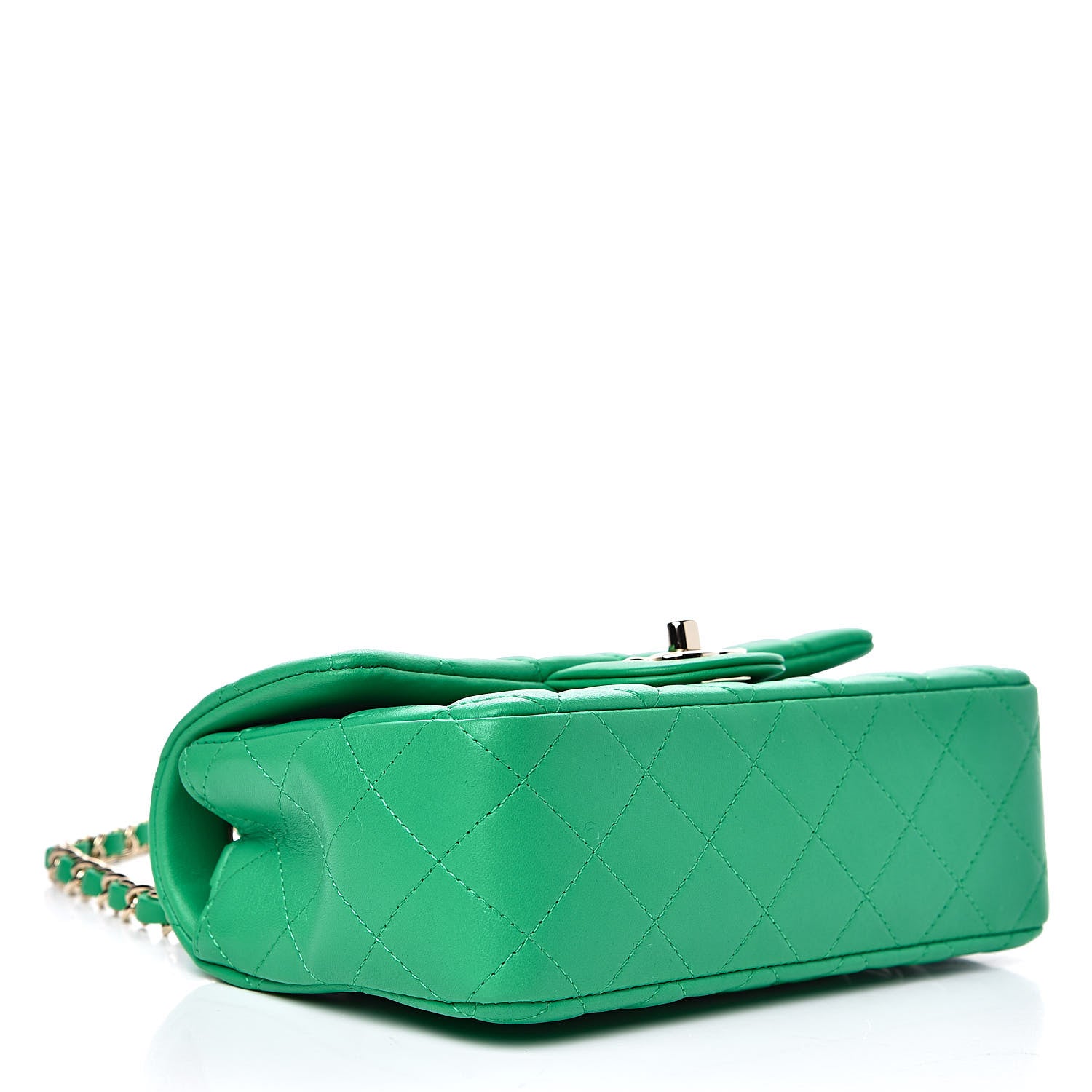 Chanel Lambskin Quilted Mini Rectangular Flap Green 4 of 9