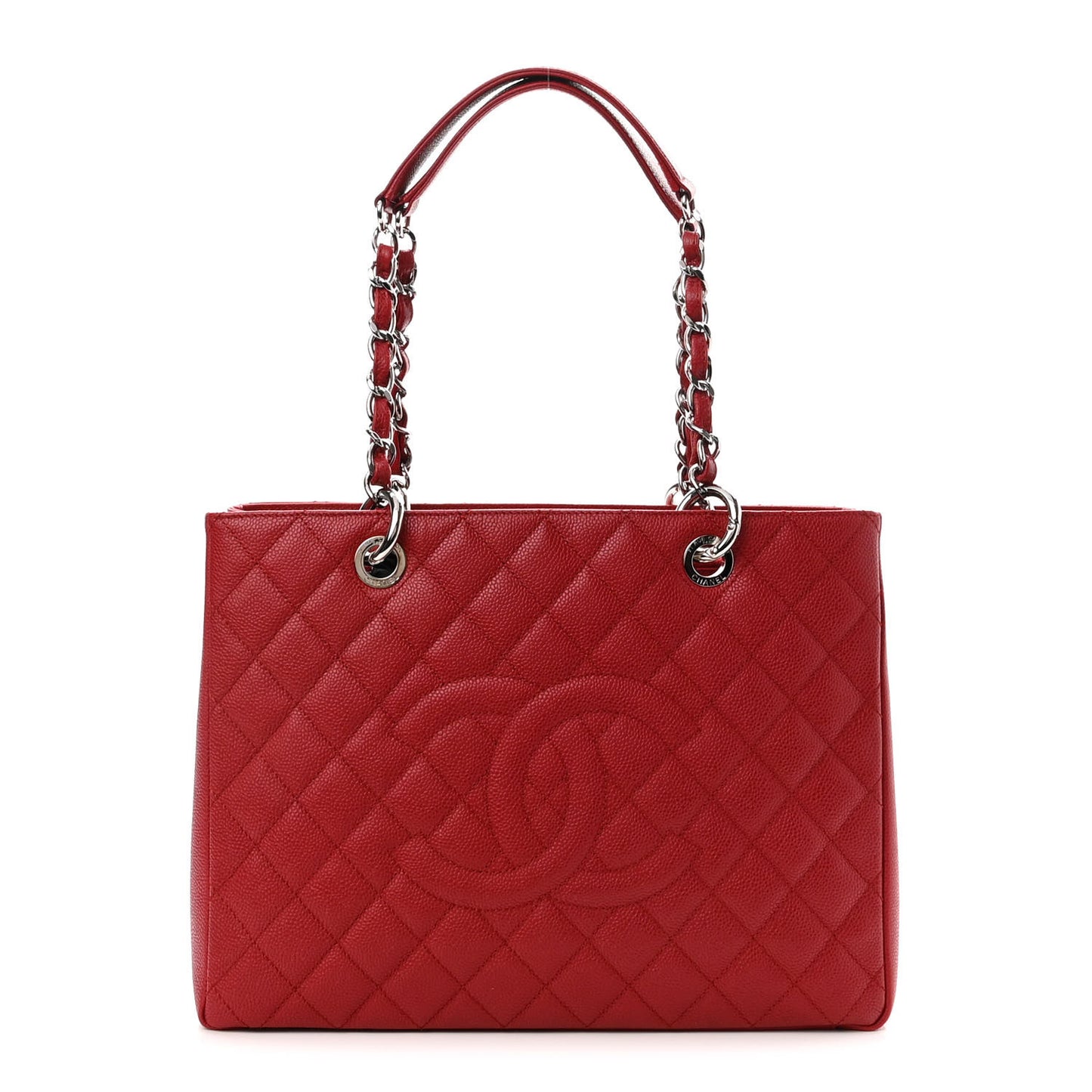 Caviar Quilted Grand Shopping Tote GST Red