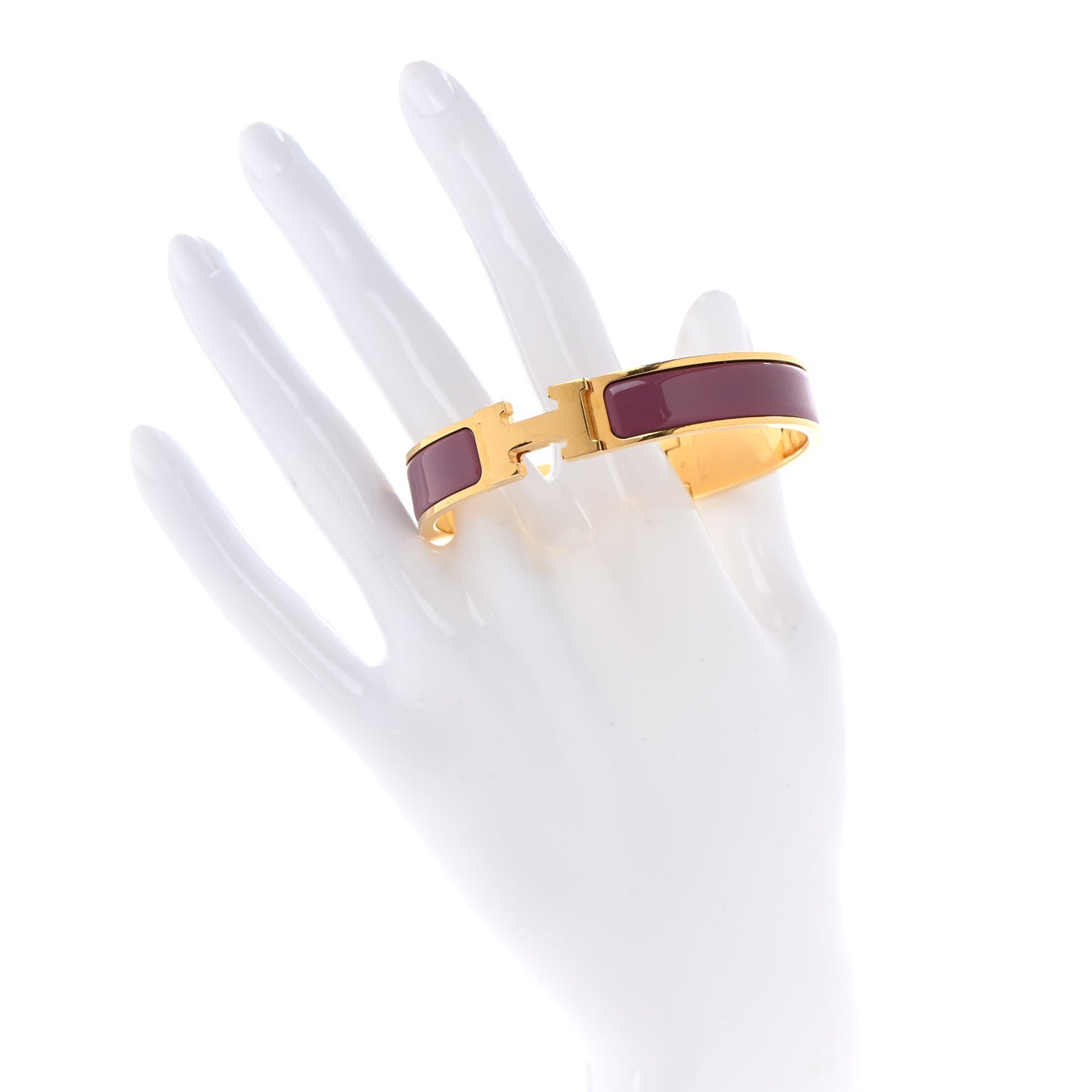 Hermes Enamel Narrow Clic Clac H Bracelet PM Rose de Chine 2 of 4