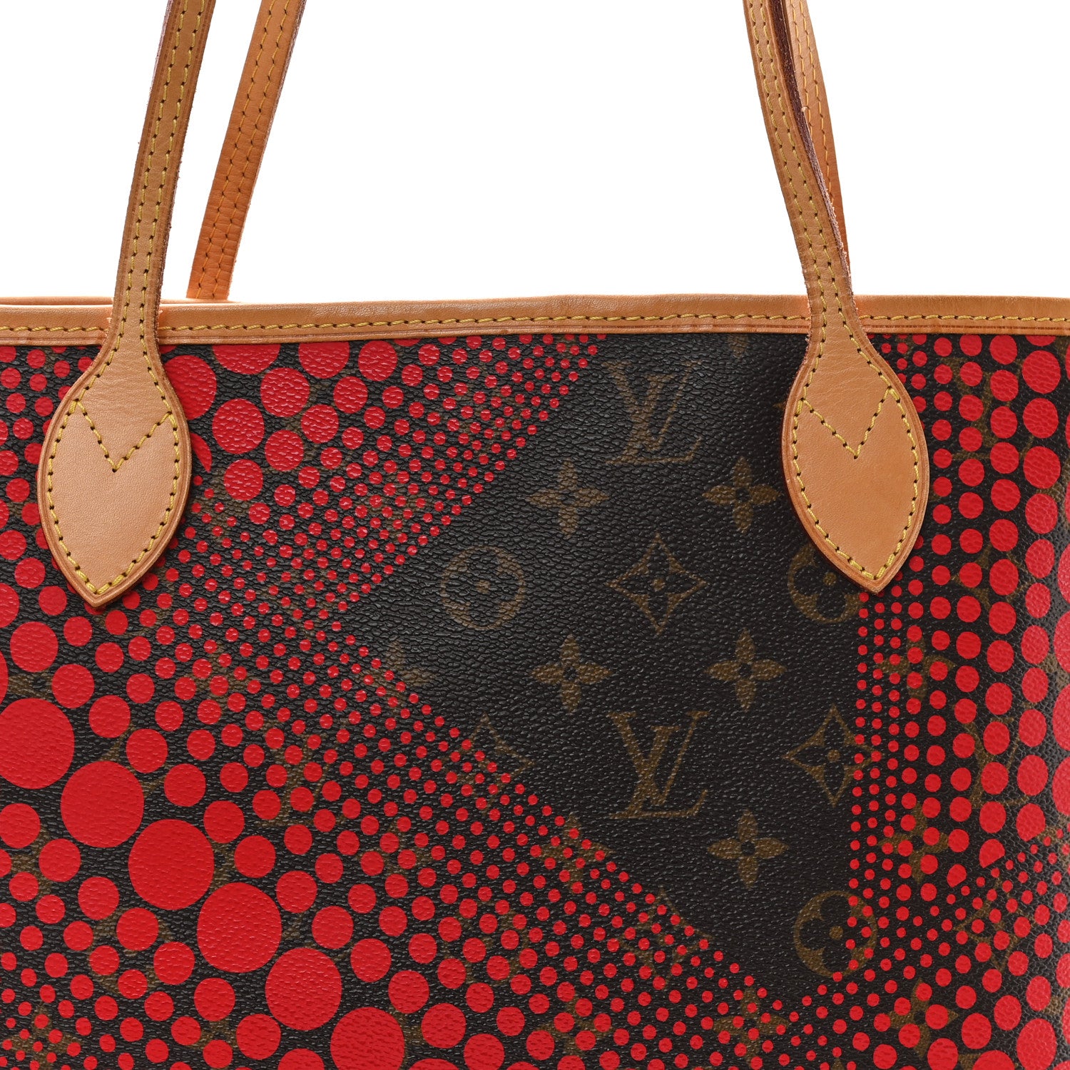 Louis Vuitton Monogram Kusama Waves Neverfull MM Red 8 of 10