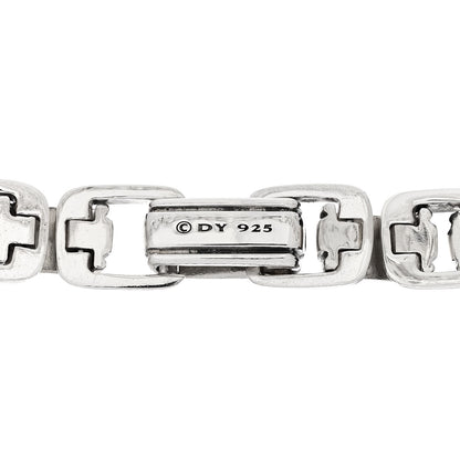 David Yurman Sterling Silver Black Diamond Deco Pave Chain Link Bracelet 3 of 4
