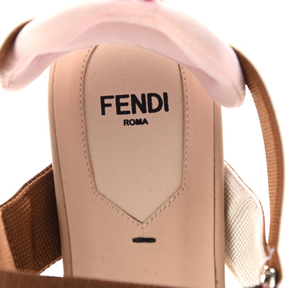 Fendi Technical Mesh FF Colibri Slingback Ballerina Flats 37.5 Tobacco Moro Camelia Beige Caramello 6 of 11