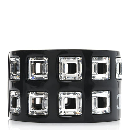 Chanel Resin Crystal CC Cuff Black 1 of 5