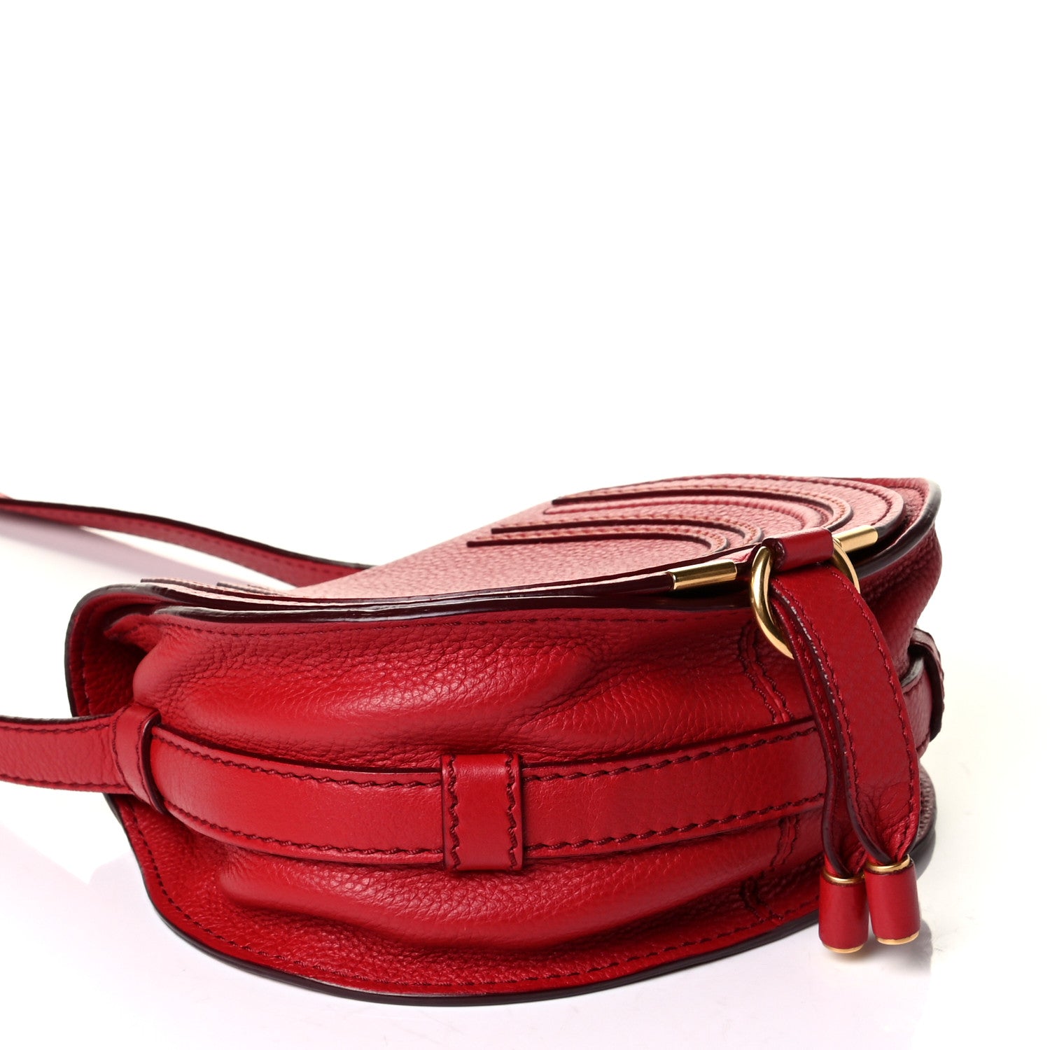 Chloe Calfskin Mini Marcie Round Crossbody Bag Red 3 of 7