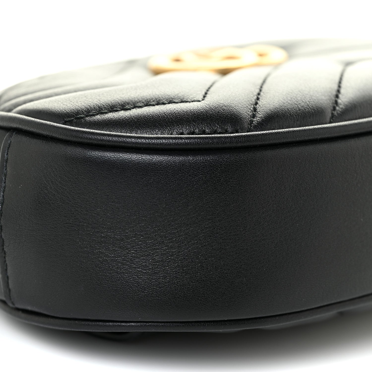 Gucci Calfskin Matelasse GG Marmont Belt Bag 85 34 Black 8 of 12