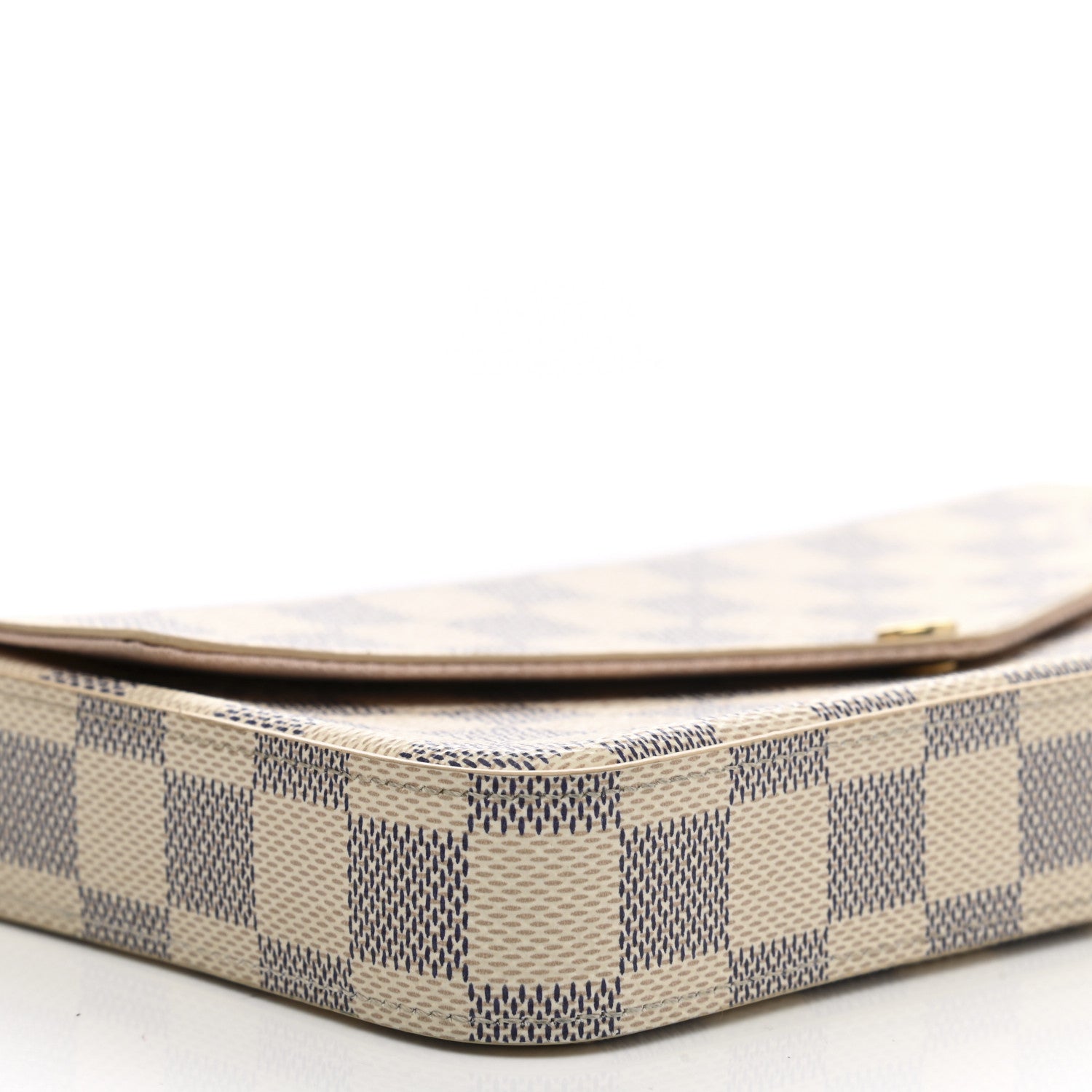 Louis Vuitton Damier Azur Pochette Felicie Chain Wallet Rose Ballerine 9 of 11