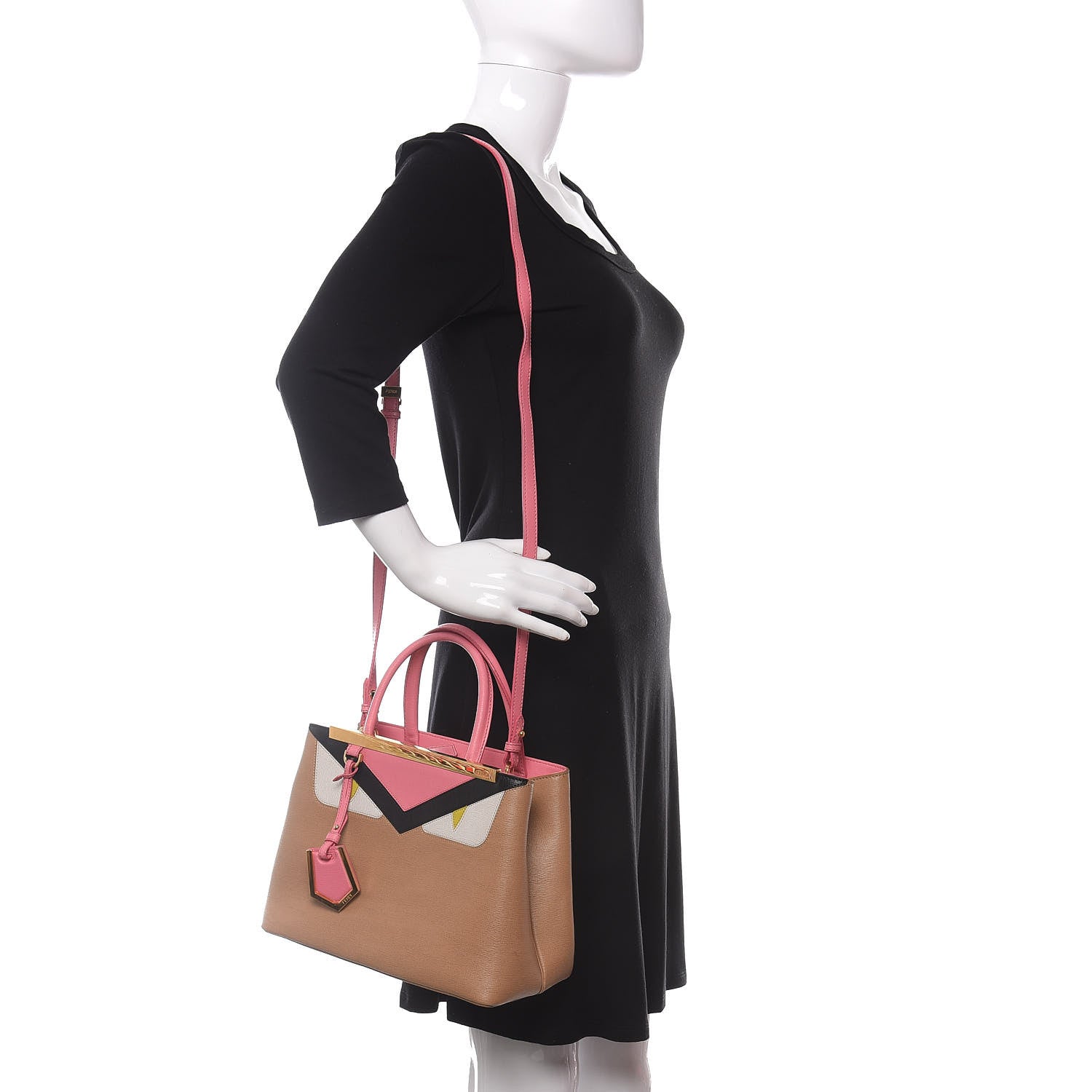 Fendi Vitello Elite Monster Petite 2Jours Tote Cuoio Lollypop Multicolor 2 of 11