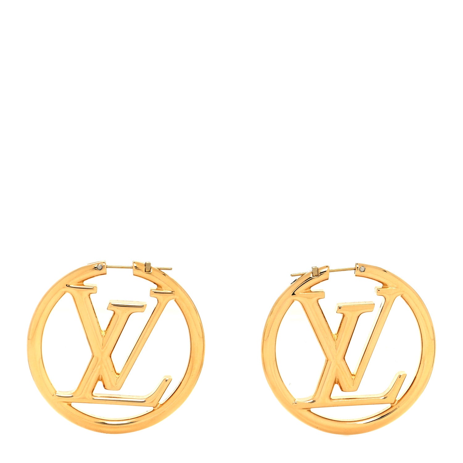 Louis Vuitton Metal Louise Hoop Earrings Gold 1 of 4