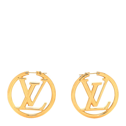 Louis Vuitton Metal Louise Hoop Earrings Gold 1 of 4