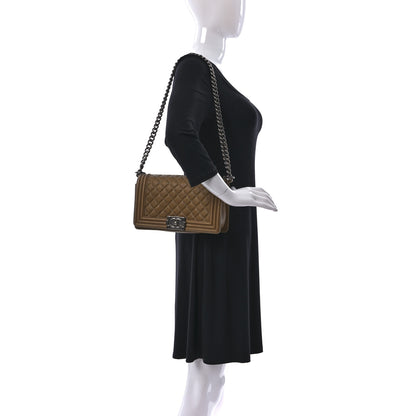 Chanel Caviar Quilted Medium Boy Flap Dark Gold 2 of 9