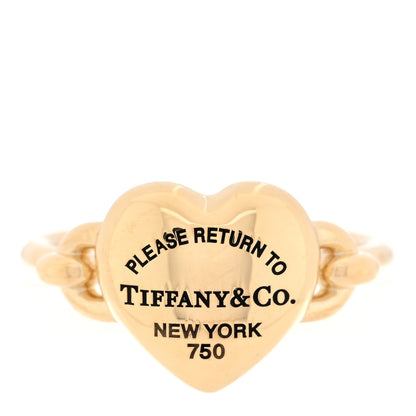 Tiffany 18K Yellow Gold Return to Tiffany Full Heart Ring 50 5.5 1 of 4
