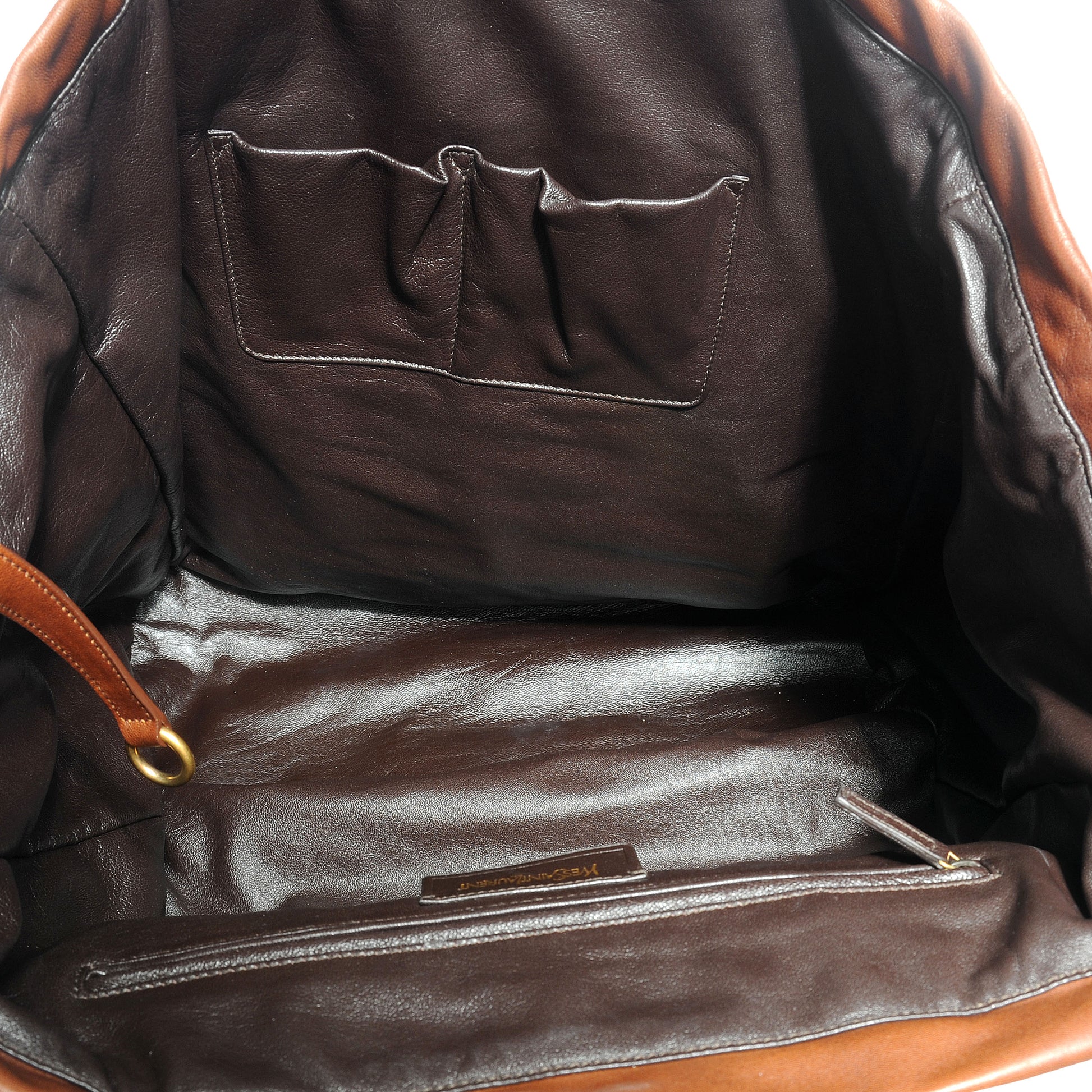 Saint Laurent Leather Sac New Rive Gauche Tote Brown 4 of 8